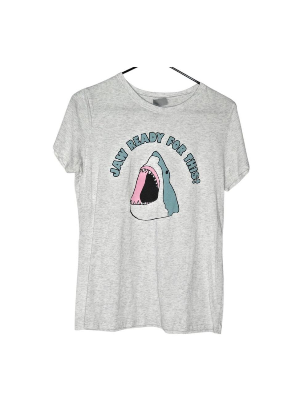 Next Level Apparel Jaw Ready For This Shark Graphic Tee Women's XL